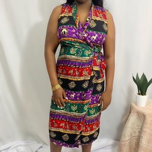 Vintage Mock Wrap Dress